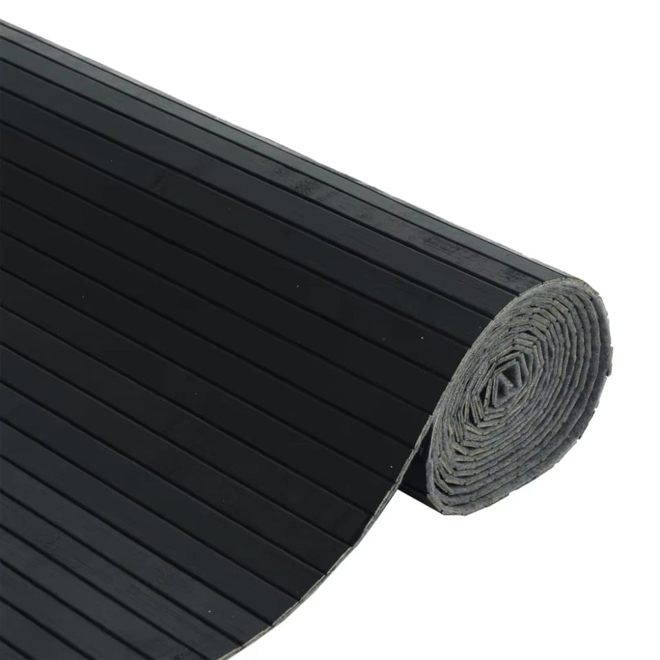 Paravent Bambou Grand Format Noir 165×600 cm — Modulable