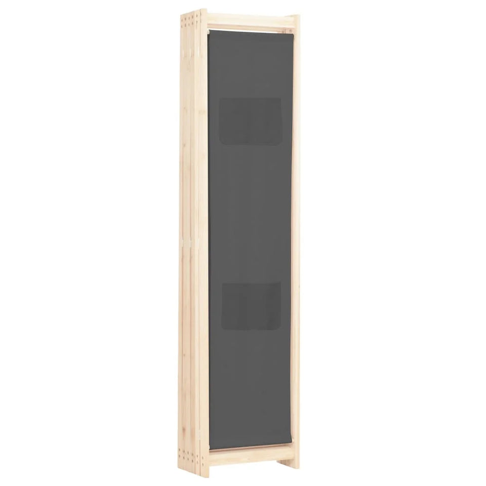Paravent 4 Panneaux Tissu Gris — Séparateur Acoustique 240 × 170 cm
