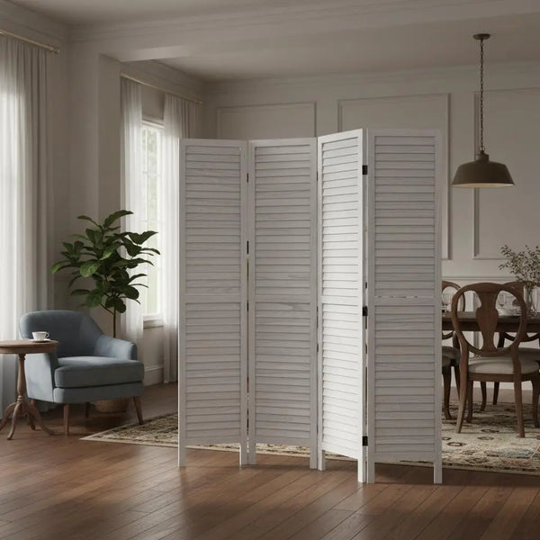 Paravent 6 Panneaux Bois à Lamelles — Cloison Architecturale 170 cm