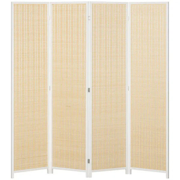 Paravent 4 Panneaux Bois Naturel — Format Carré 180 × 180 cm