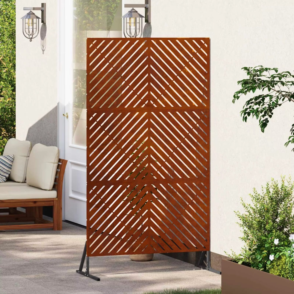 Brise-Vue Acier marrons 100×180 cm — Extérieur