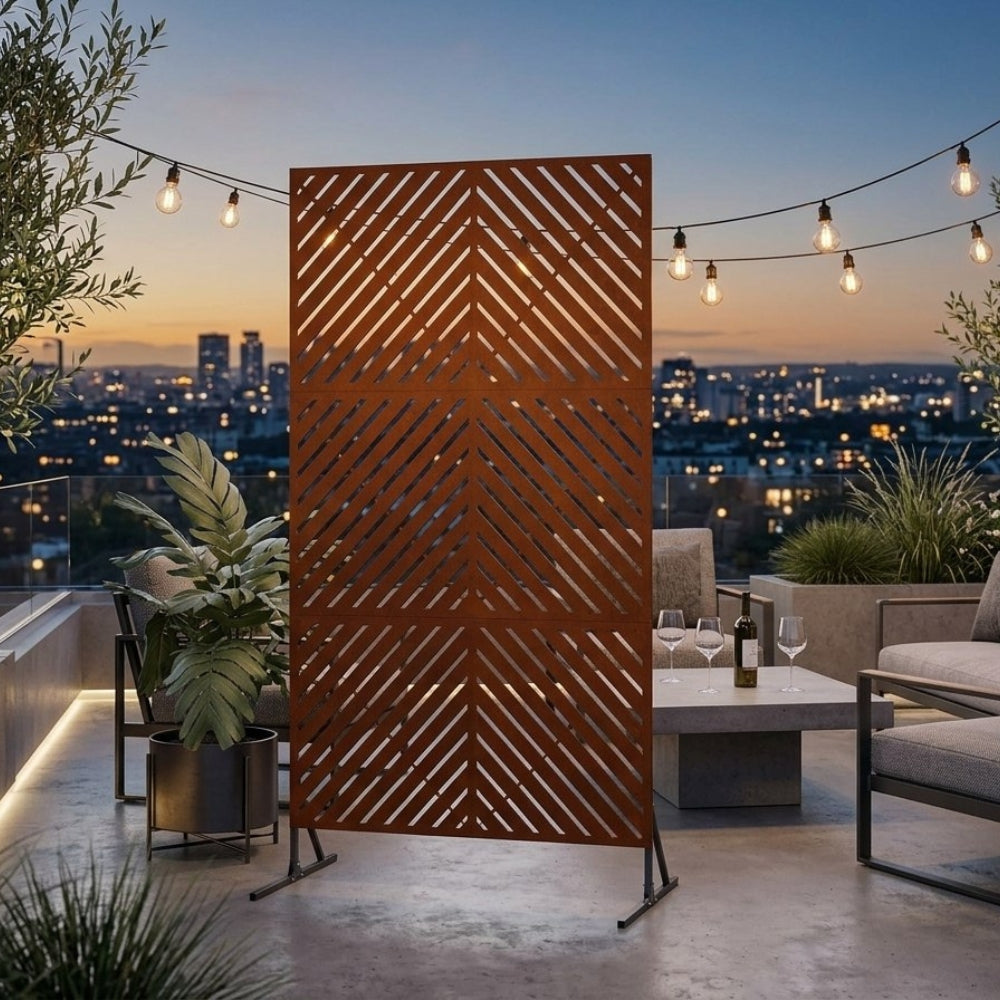Brise-Vue Acier marrons 100×180 cm — Extérieur
