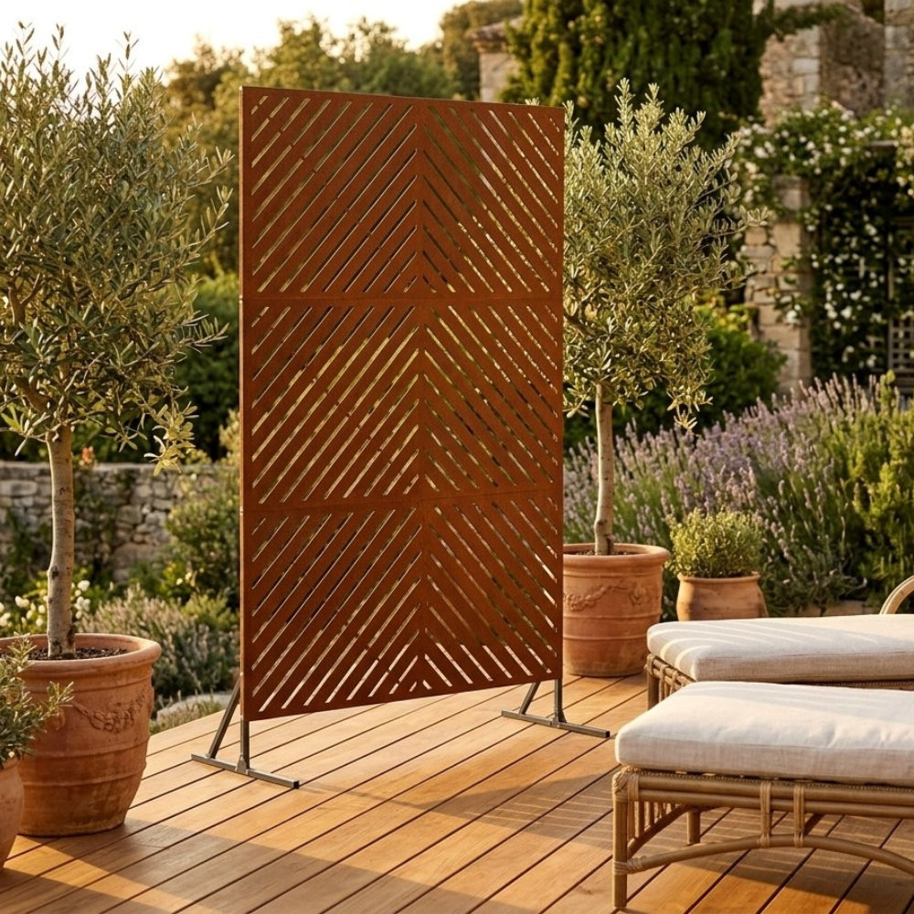 Brise-Vue Acier marrons 100×180 cm — Extérieur
