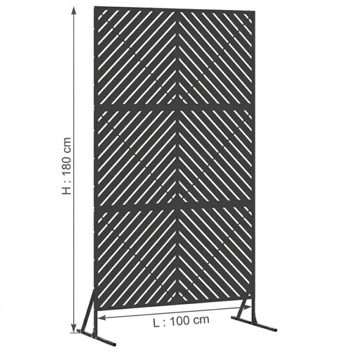 Brise-Vue Acier Série Gris — Coloris Noir 100×180 cm