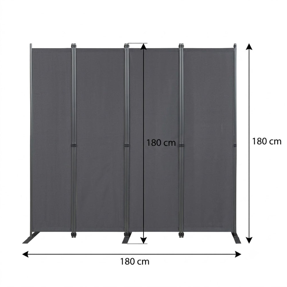 Grand Paravent Gris Foncé — 4 Panneaux 180×180 cm | Salon & Open Space