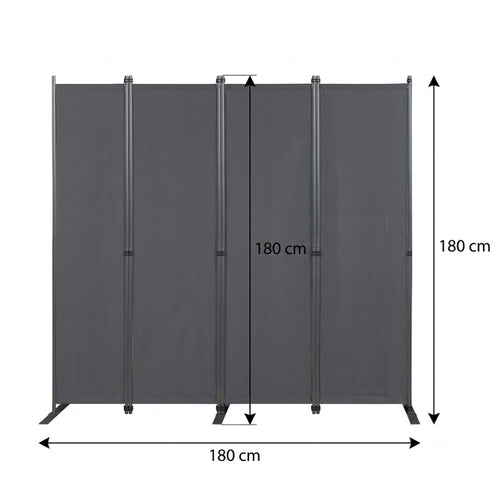 Grand Paravent Gris Foncé — 4 Panneaux 180×180 cm | Salon & Open Space