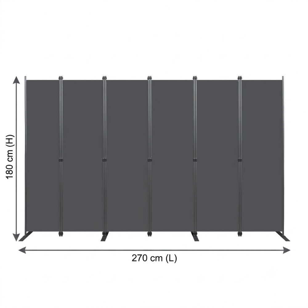 Grand Paravent Gris Foncé — 6 Panneaux 180×180 cm | Bureau & Intérieur