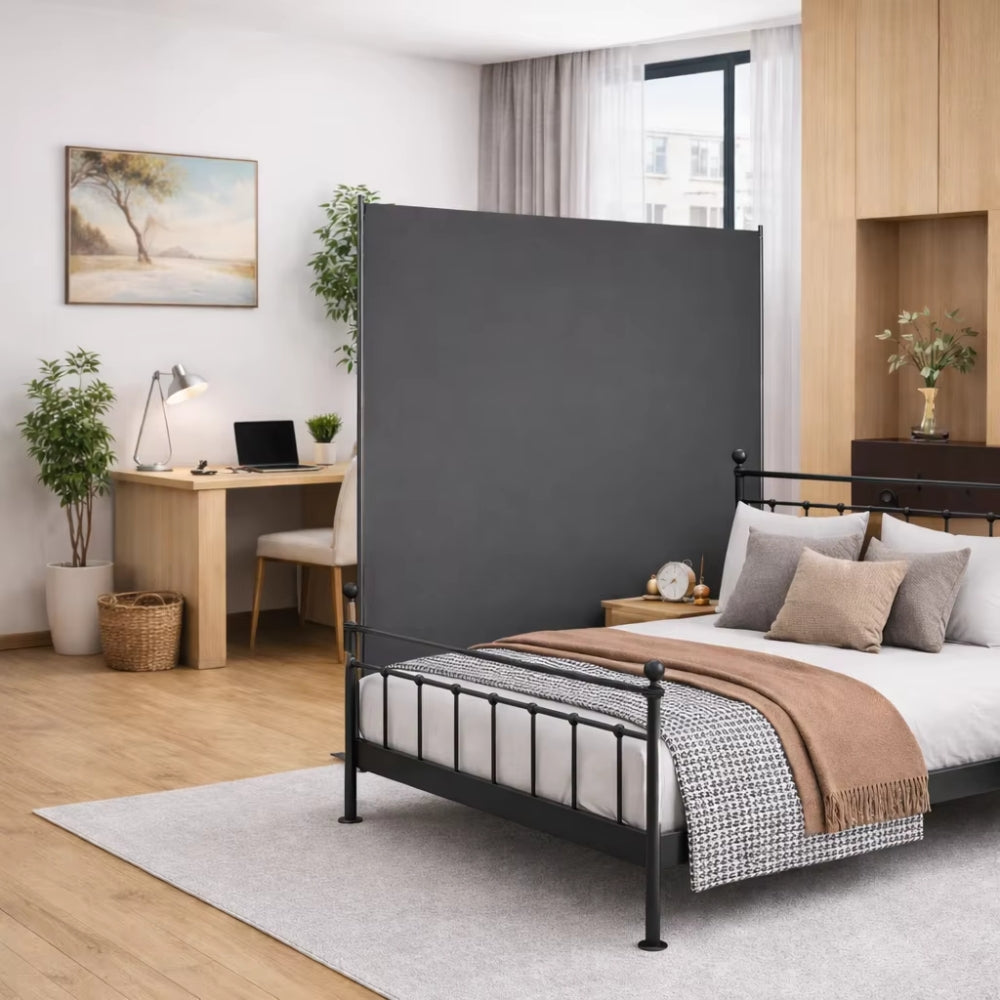 Grand Paravent Gris Foncé — 6 Panneaux 180×180 cm | Chambre & Studio