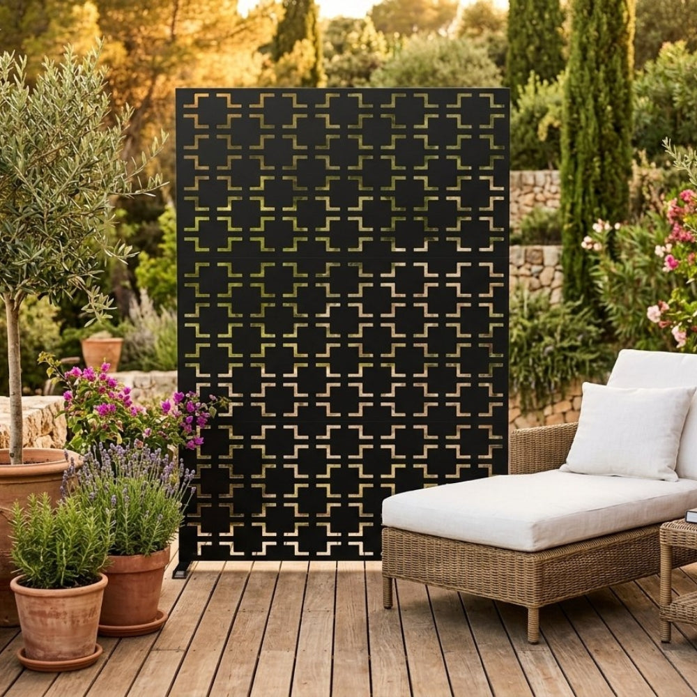 Panneau Acier Extérieur Anticorrosion Motif F — Jardin & Patio