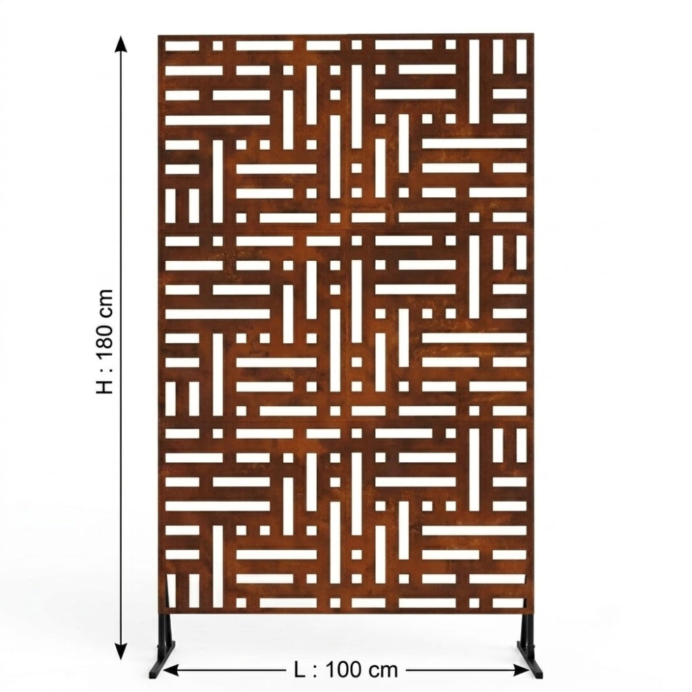 Panneau Brise-Vue Acier Kaki Foncé 100×180 cm