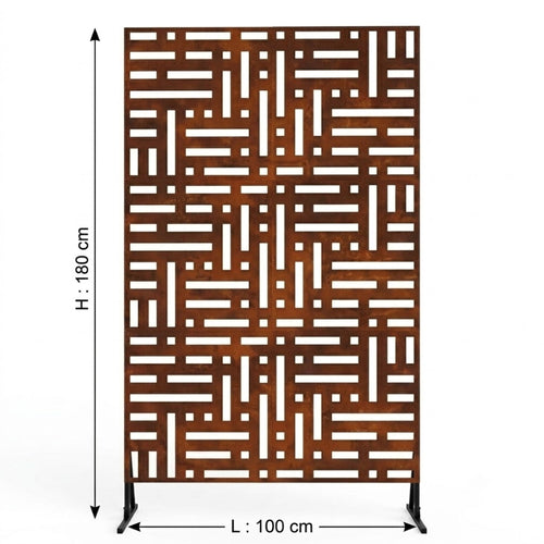 Panneau Brise-Vue Acier Kaki Foncé 100×180 cm