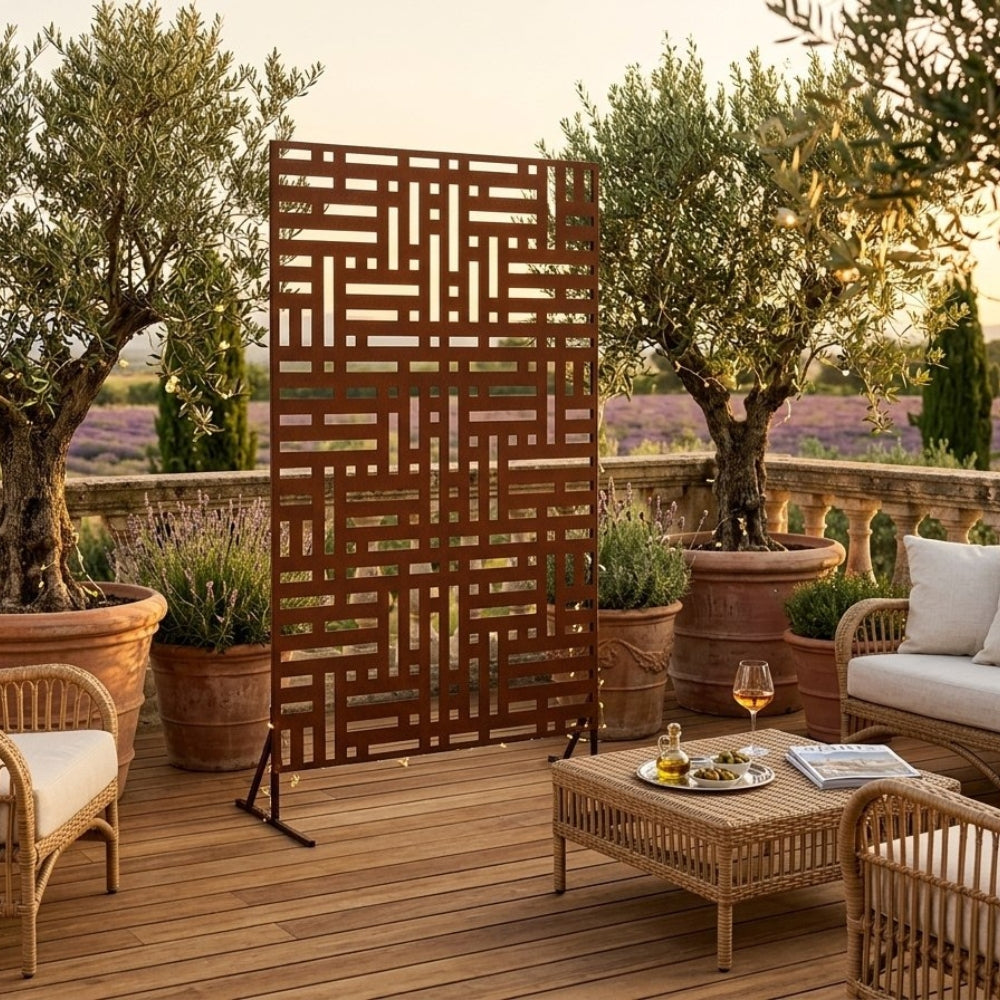 Panneau Brise-Vue Acier Kaki Foncé 100×180 cm