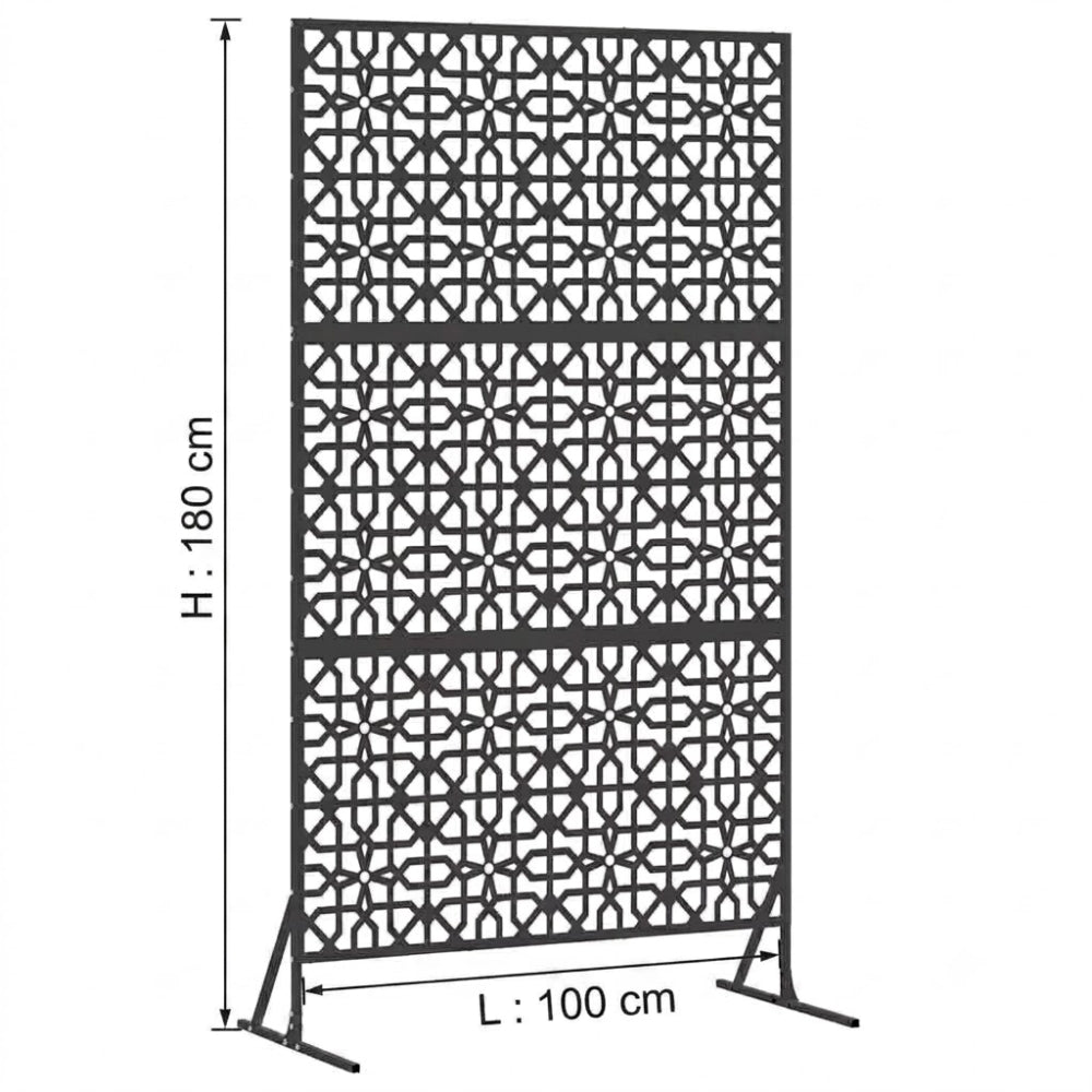 Panneau Brise-Vue Acier Noir 100×180 cm