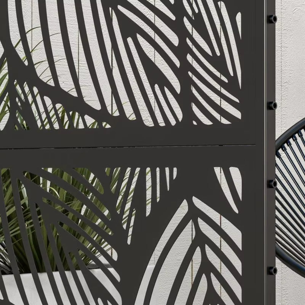 Panneau Décoratif Extérieur Noir — Treillis Métal pour Plantes Grimpantes, Balcon & Jardin