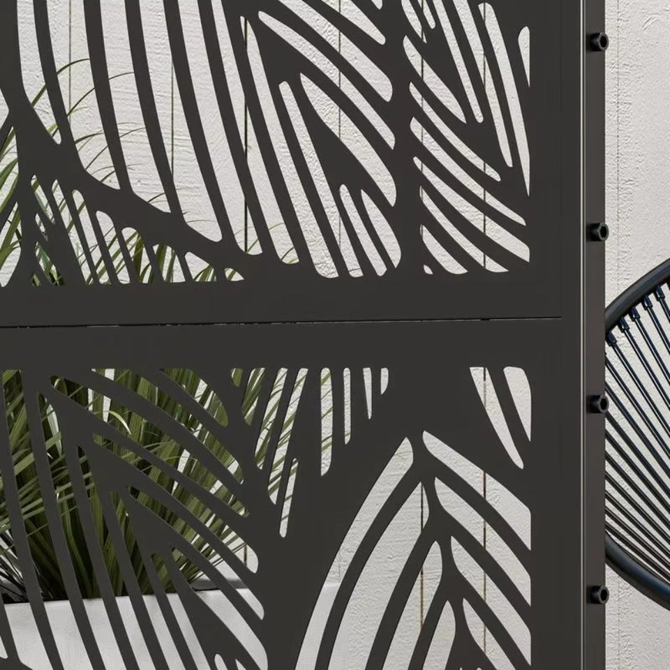 Panneau Décoratif Extérieur Noir — Treillis Métal pour Plantes Grimpantes, Balcon & Jardin