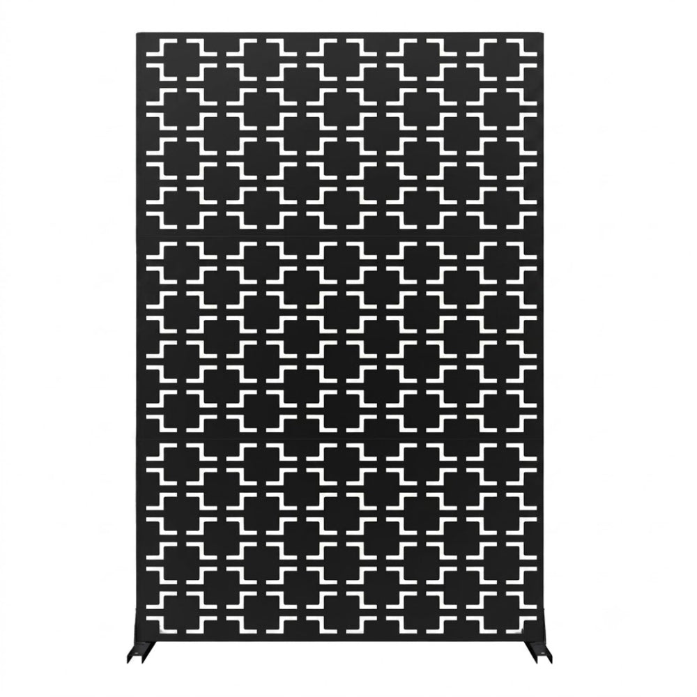 Panneau Décoratif Jardin Noir Motif D avec Socle 120×183 cm