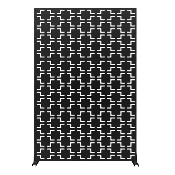 Panneau Décoratif Jardin Noir Motif D avec Socle 120×183 cm