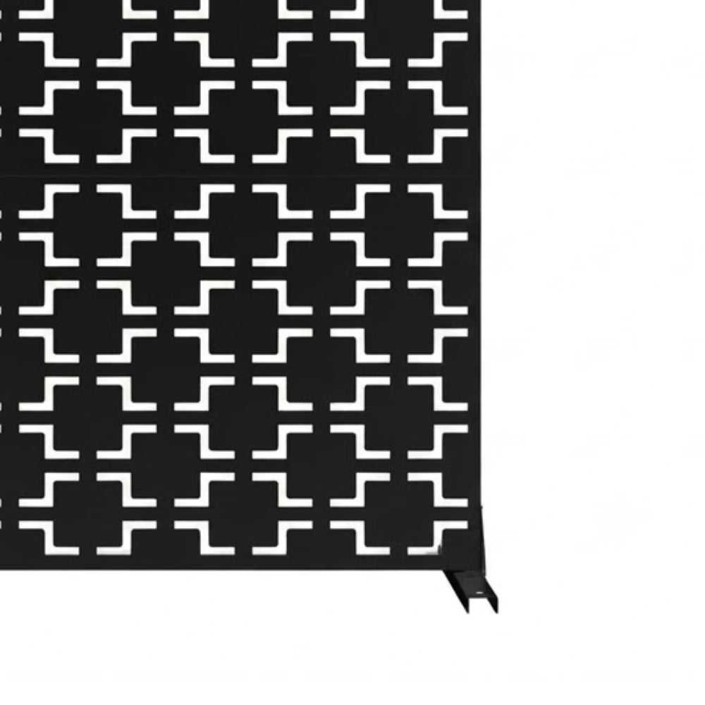 Panneau Décoratif Jardin Noir Motif D avec Socle 120×183 cm