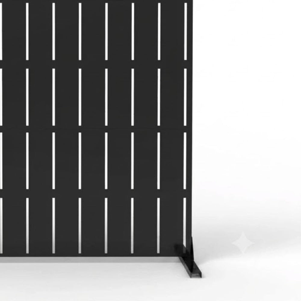 Panneau Décoratif Jardin Noir Motif E avec Socle 120×183 cm