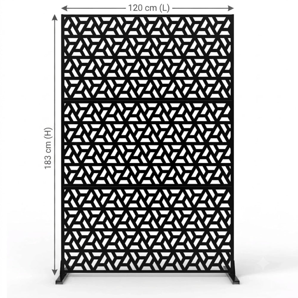 Panneau Décoratif Jardin Noir Motif F avec Socle 120×183 cm