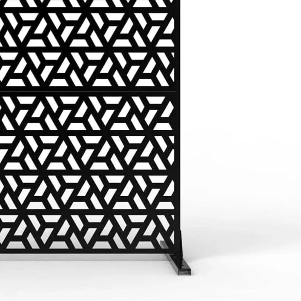 Panneau Décoratif Jardin Noir Motif F avec Socle 120×183 cm