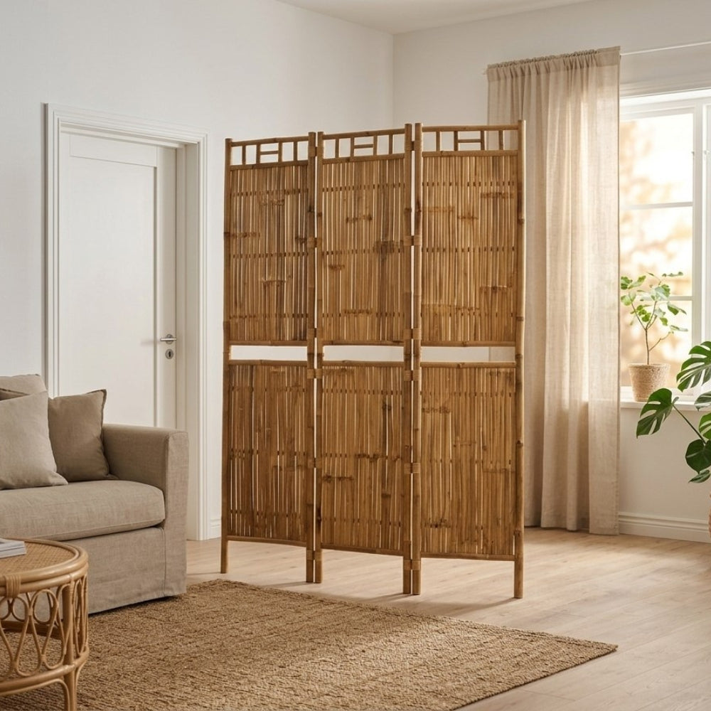 Paravent 3 Panneaux Bambou — Design Tropical & Look Naturel