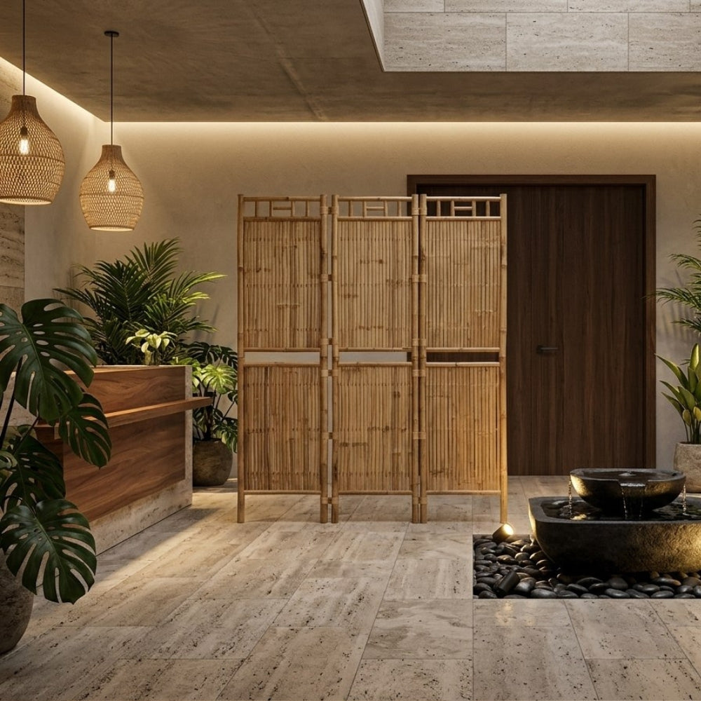 Paravent 3 Panneaux Bambou — Design Tropical & Look Naturel