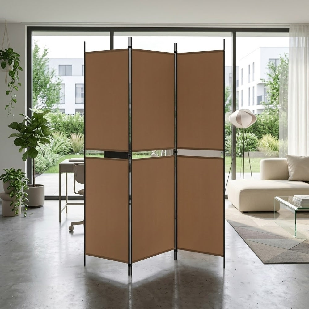 Paravent 3 Panneaux Tissu Beige 150 × 220 cm — Grande Hauteur, Chambre & Salon