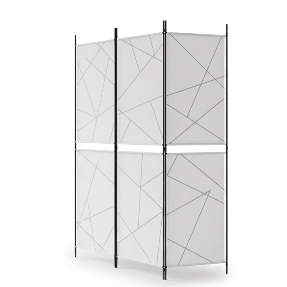 Paravent 3 Panneaux Tissu Blanc 150 × 180 cm — Cloison Bureau & Chambre