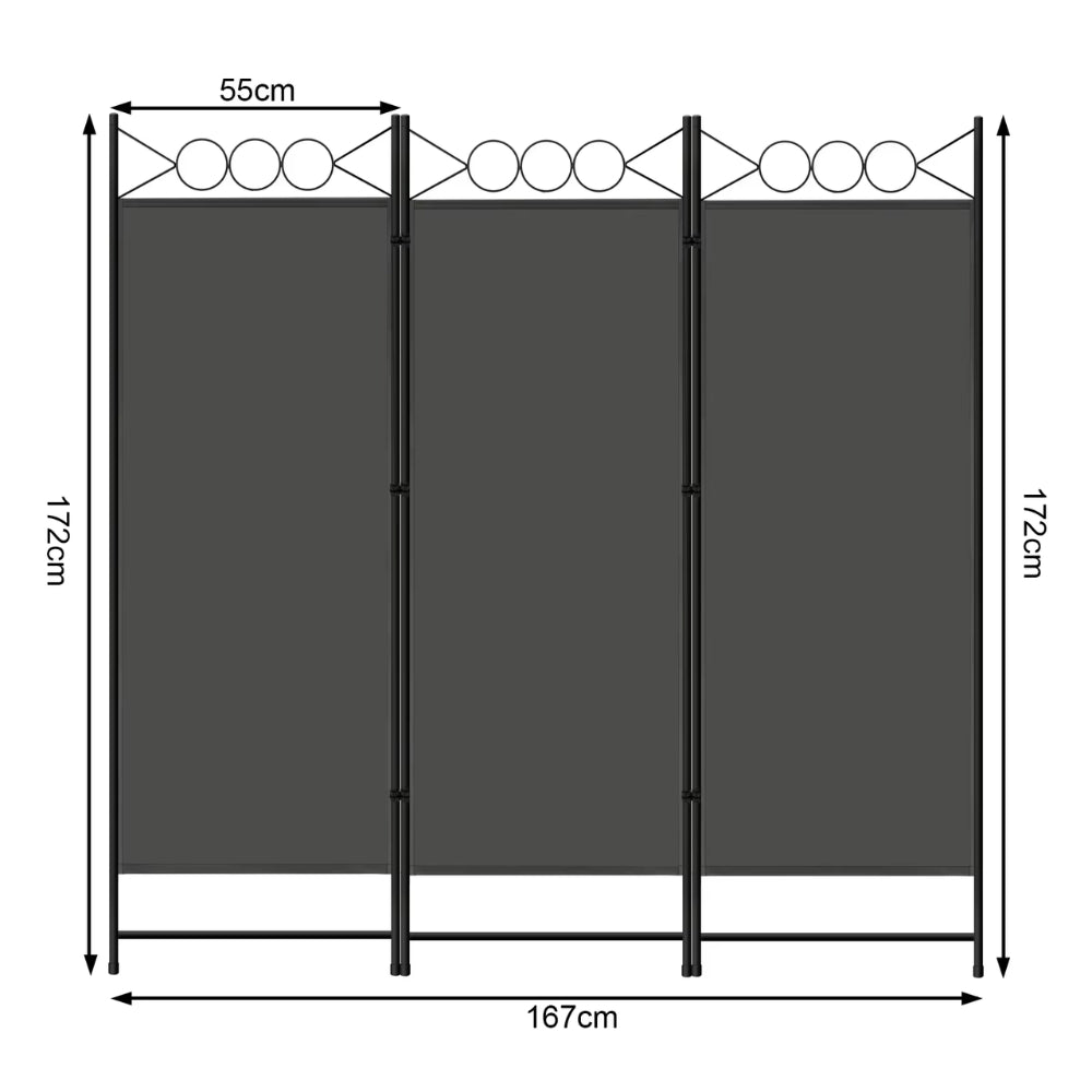 Paravent 3 Panneaux Tissu Pliable — Motif 2