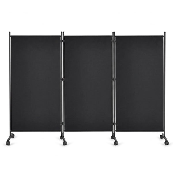Paravent 3 Panneaux sur Roulettes — Cloison Mobile Intérieur & Balcon