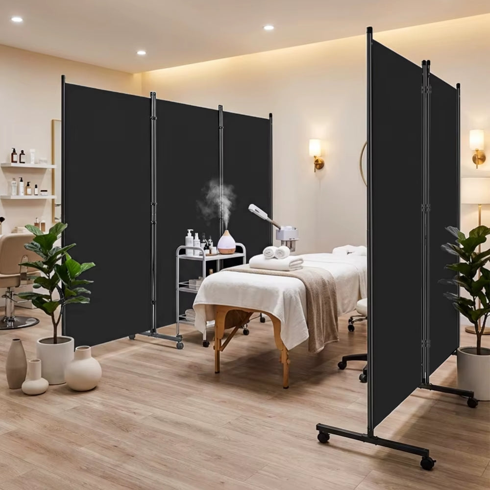 Paravent 3 Panneaux sur Roulettes — Cloison Mobile Intérieur & Balcon