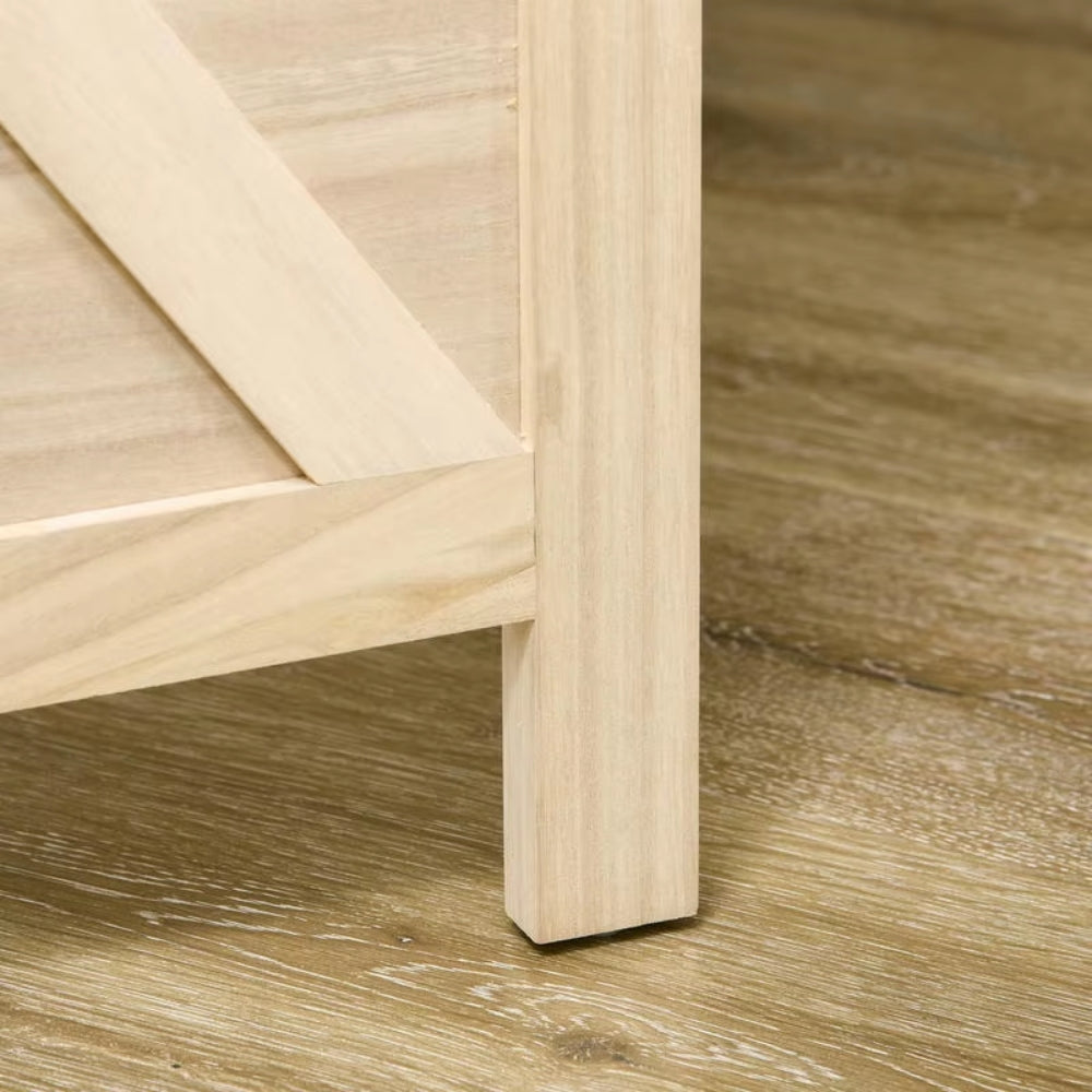 Paravent 4 Panneaux Bois Perforé 152×145 cm