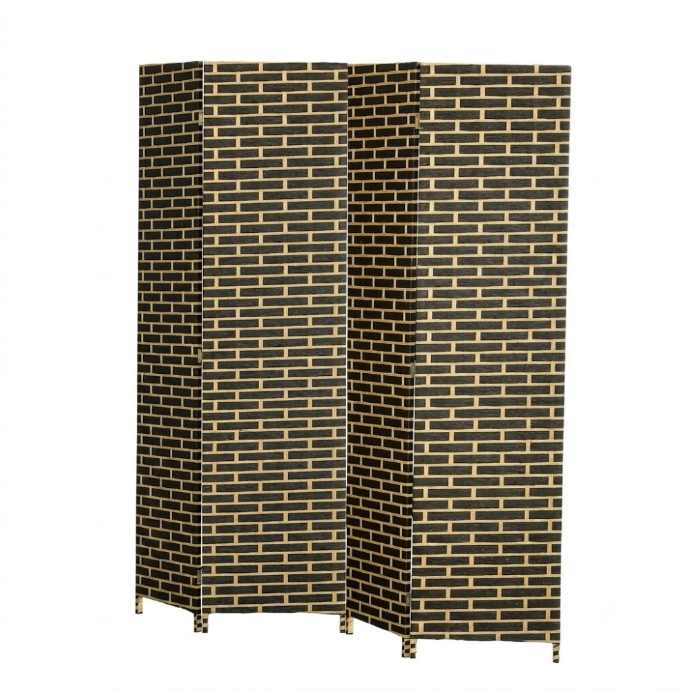 Paravent 4 Panneaux Papier & Bois de Peuplier — Style Japonais 180 × 180 cm