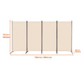 Paravent 4 Panneaux Tissu Beige — Séparateur Bureau & Chambre, Léger & Pratique