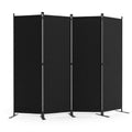 Paravent 4 Panneaux Tissu Noir — Séparateur Design 228 × 172 cm