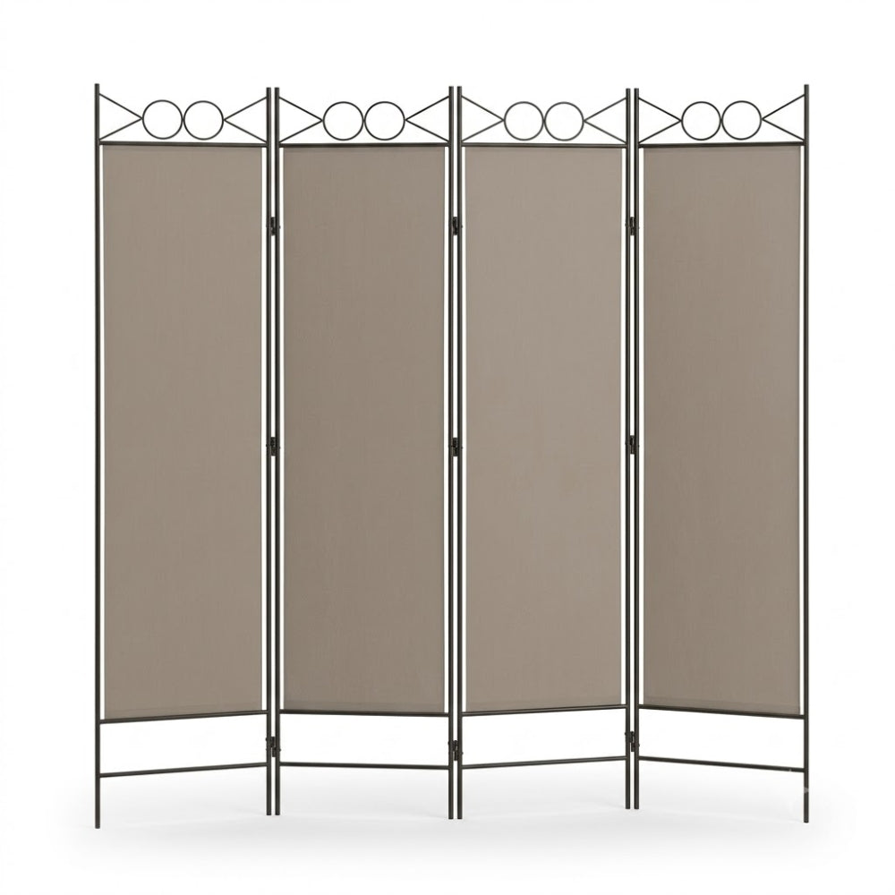 Paravent 4 Panneaux en Tissu — Séparateur Léger & Discret