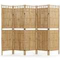 Paravent 5 Panneaux Bambou Résistant — Intérieur & Extérieur, 200 × 180 cm