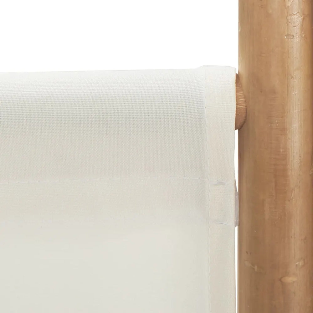 Paravent 5 Panneaux Bambou & Toile — Cloison Légère 200 cm