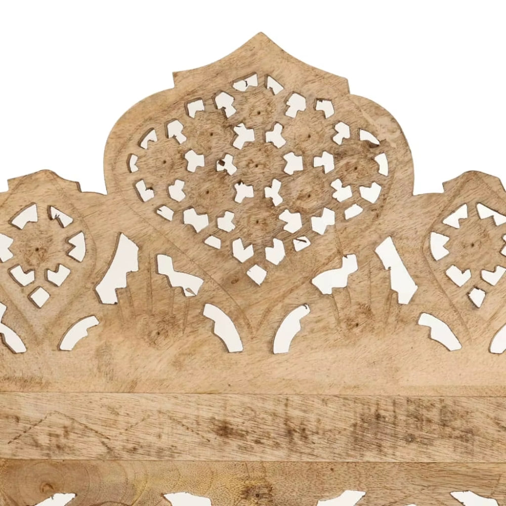 Paravent 5 Panneaux Bois de Manguier 200×165 cm — Jaune Pâle