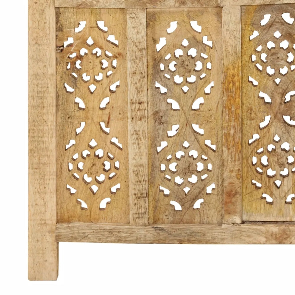 Paravent 5 Panneaux Bois de Manguier 200×165 cm — Jaune Pâle