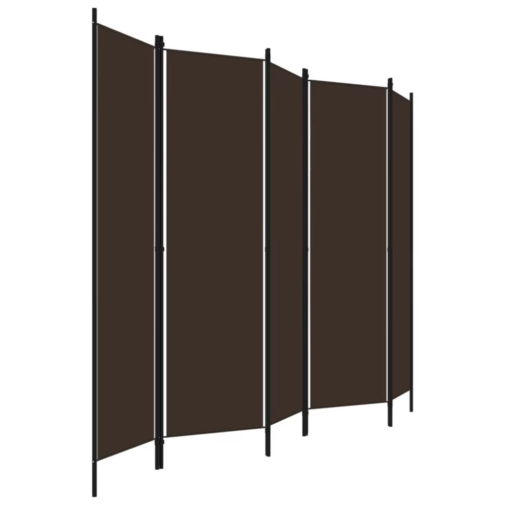 Paravent 5 Panneaux Marron Chocolat 250×180 cm — Cloison Design