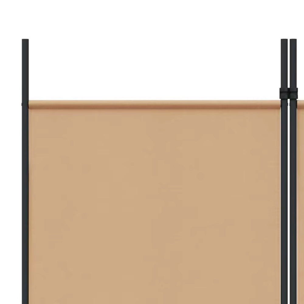 Paravent 5 Panneaux Tissu Beige — Grand Format 250 × 220 cm