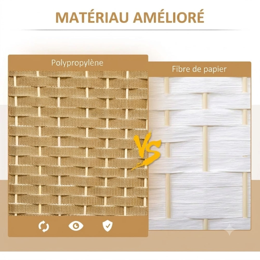 Paravent 6 Panneaux Bambou Design Nature — Cloison Généreuse 170 cm