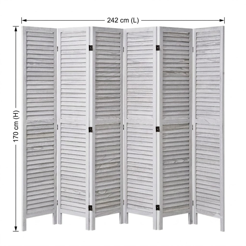 Paravent 6 Panneaux Bois à Lamelles — Cloison Architecturale 170 cm