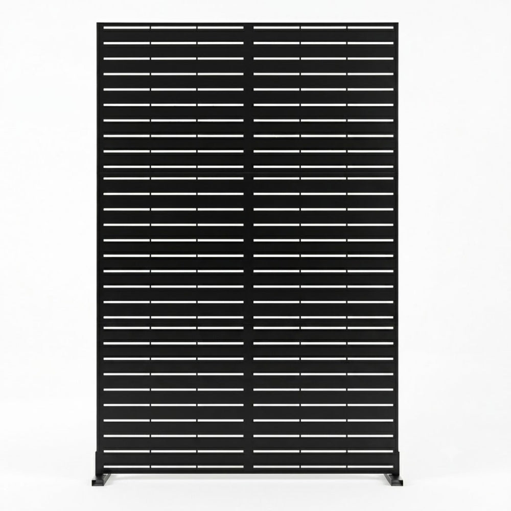 Paravent Acier Modulable Noir 180×100 cm