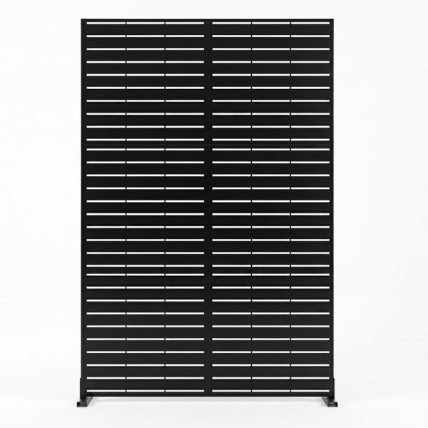 Paravent Acier Modulable Noir 180×100 cm