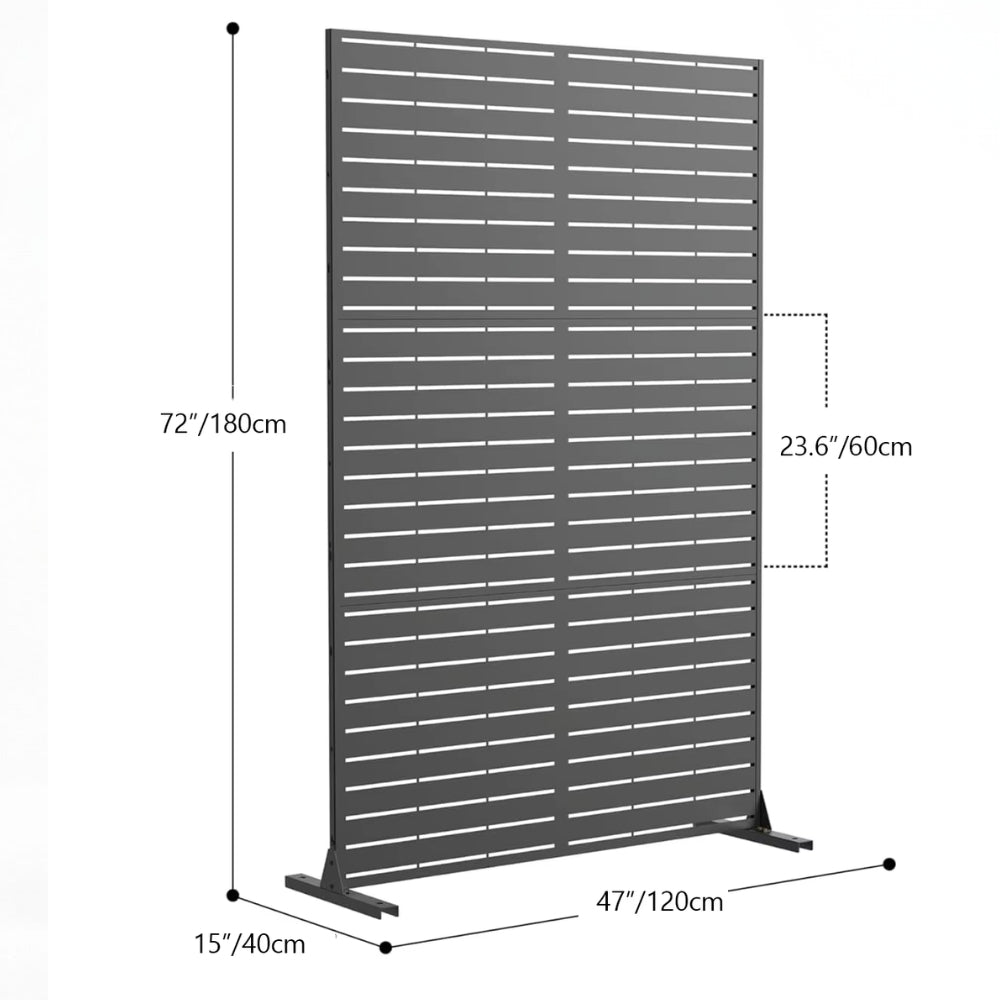 Paravent Acier Modulable Noir 180×100 cm