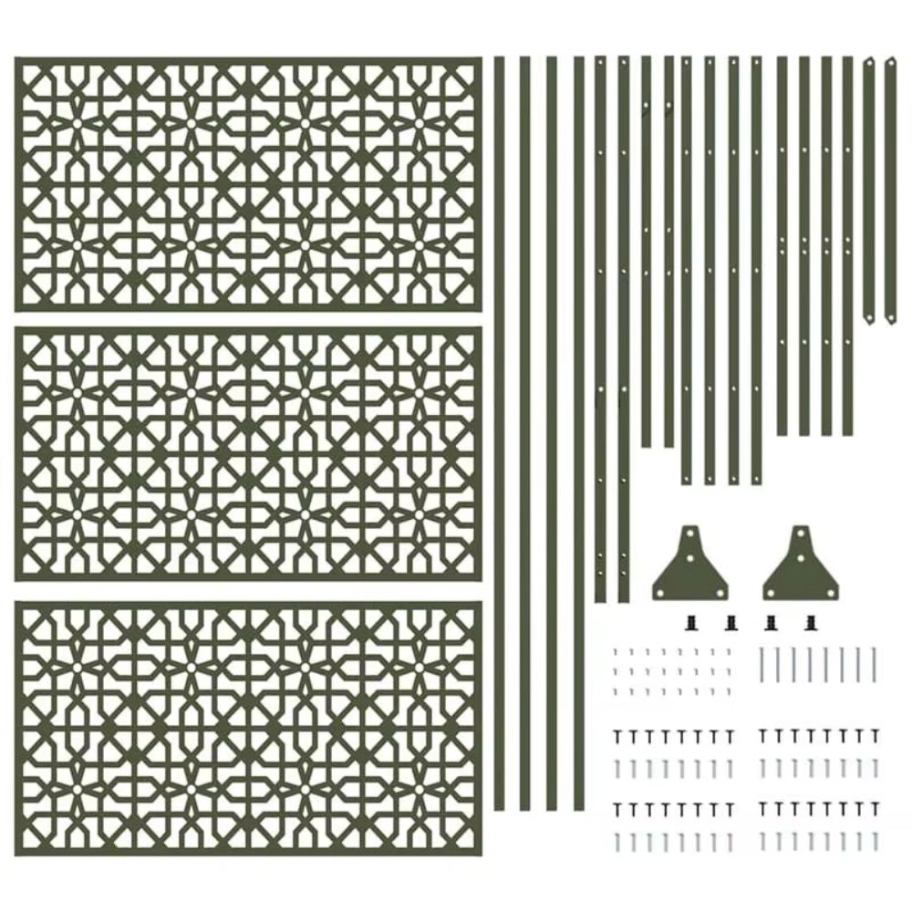 Paravent Acier Olive 100 × 180 cm — Séparateur Design Moderne Terrasse & Jardin