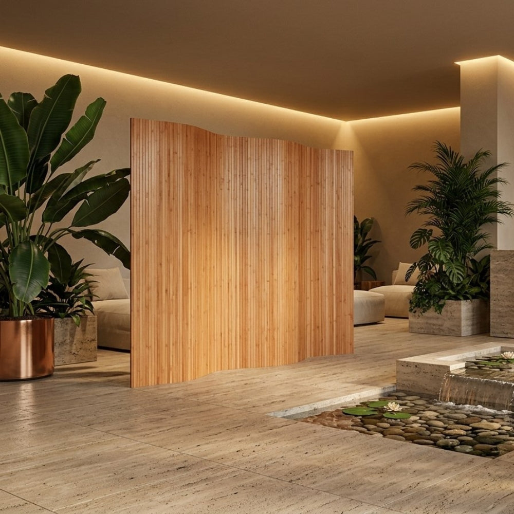 Paravent Bambou Brun — Grand Format 165 × 250 cm